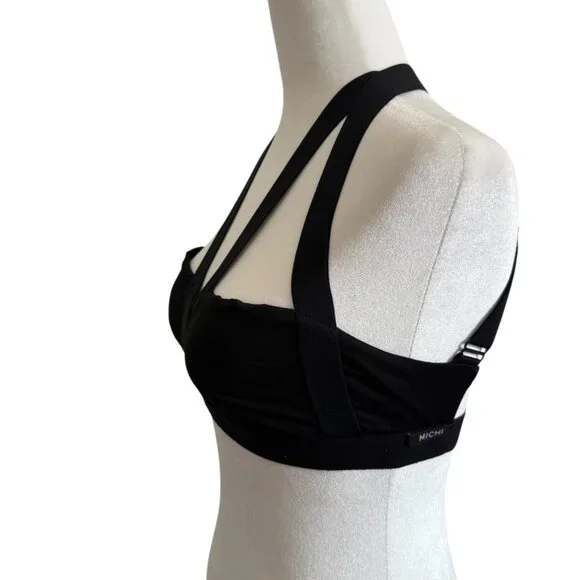 MICHI BRA BLACK M FELINE SPORTS BRA CUTOUT SEXY - Picture 10 of 12